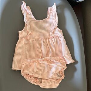Carter's Pink Striped Ruffle Diaper Cover Set